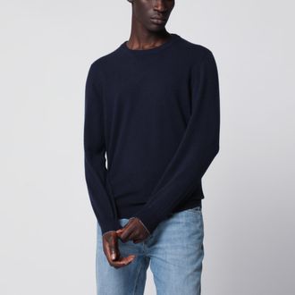 Brunello Cucinelli Maglia girocollo in cashmere blu navy