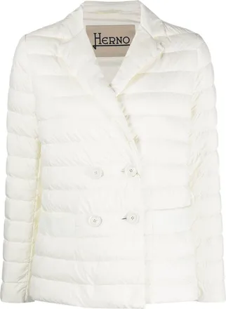 Herno quilted double-breasted blazer - women - Polyurethane/Polyamide/Polyamide/Goose Down - 42 - White