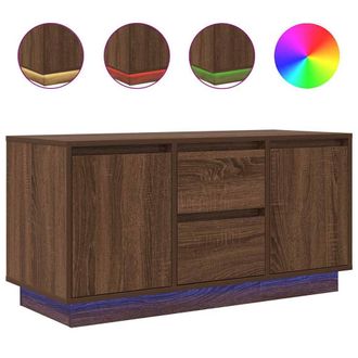 Berkfield Home TV Cabinet with LED Lights Brown Oak 100x41x50 cm | Size: 100 x 41 x 50 cm