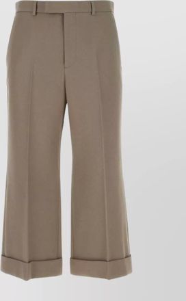 Gucci mud cropped wool trousers