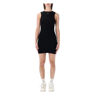 Off-white Short Dresses, female, Black, Size: S Rowing Mini Dress Swarosly