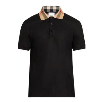 Burberry Geruite Kraag Zwart Poloshirt