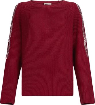 Liu Jo cut-out embellished sweater - women - Acrylic/Wool/Nylon - L - Red