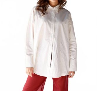 Nia Dahlia Button Up Shirt In White
