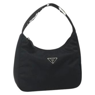 Prada Pre-owned Shoulder Bags, female, Black, Size: ONE SIZE Pre-owned Vintage Nylon Hand Bag