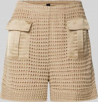 Marc Cain Shorts mit Pattentaschen und Effektgarn in Sand, Größe 36