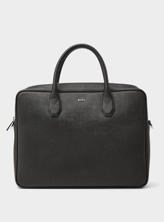BOSS Mens Northon regenerated leather briefcase