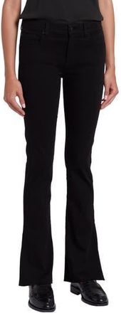 7 For All Mankind Tailorless Raw Hem Mid Rise Bootcut Jeans in Rinsed Black at Nordstrom Rack, Size 25