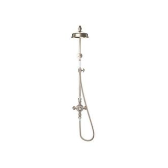 Crosswater Belgravia Regendouche - glijstang - handdouche - 20cm hoofddouche - geborsteld nikkel (RVS)