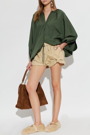 Kenzo Cotton Top With Embroidered Logo, Womens, Green