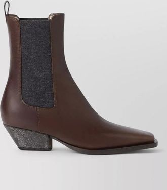Brunello Cucinelli leather heeled boots