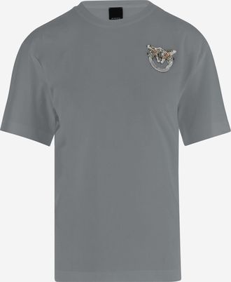 Pinko Womens Cotton T-Shirt Grey T-Shirts & Jerseys