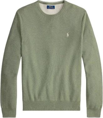 Polo Ralph Lauren Rondgebreide trui - Heren - Ronde hals truien - Groen - XS - Katoen - Truien & Vesten