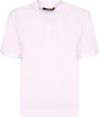 Jacquemus T-shirt met korte mouwen en ronde hals - Dames - T-shirts - Wit - L - Katoen - Tops