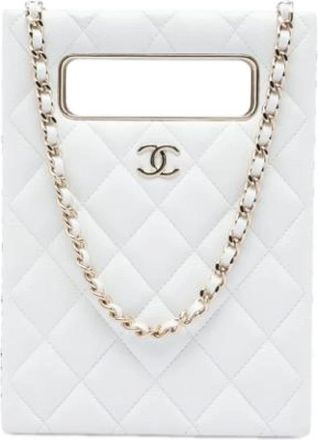 Chanel Pre-owned Quilted Satchel - Dames - Vintage Handtas - Wit - ONE Size - Vintage