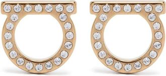 Ferragamo Accessoires, Dames, Geel, ONE Size, Gancini Kristallen Oorbellen