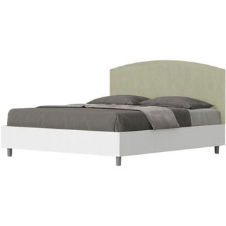 ITYhome Letto Matrimoniale rivestito in Microfibra - antilia - Colore: T&egrave; verde - Dimensione Rete: 160x200 - Tipologia Letto: Senza Rete