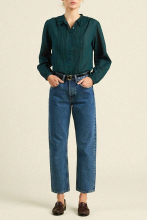 Trovata Alise Blouse In Sea Pine Check