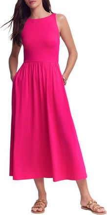 Boden Saoirse Smock Back Cotton Blend Dress in Bright Pink at Nordstrom, Size 14
