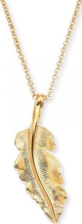 Engelsrufer Womens ERN-FEDER-G Ladies Feather Necklace - Gold Sterling Silver - One Size
