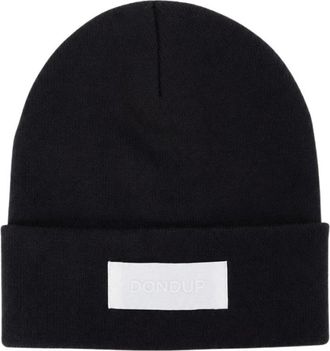 Dondup Logo-label Beanie - unisex - Hoeden - Zwart - ONE Size - Wol - Accessoires