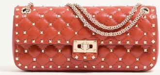 Valentino Garavani Borsa Media A Spalla Valentino Garavani Rockstud Spike In Capretto Donna PAPAVERO UNI
