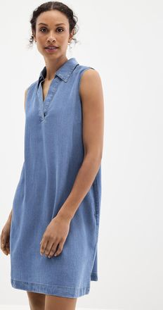 Contemporaine Womens Johnny collar lyocell dress