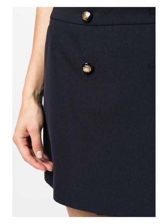 Alexander McQueen Flounced Delavé Cotton Denim Mini Skirt