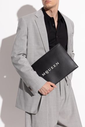 Alexander McQueen Leather Handbag, Mens, Black