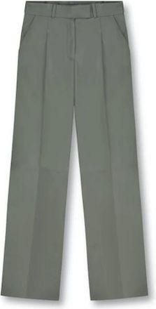 Arma Broek Leer Antonia 004L231022.02 - Dames - Wijde Broeken - Grijs - M - Leer - Broeken