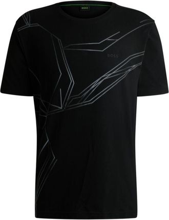 BOSS Stretch-cotton T-shirt with degradé print