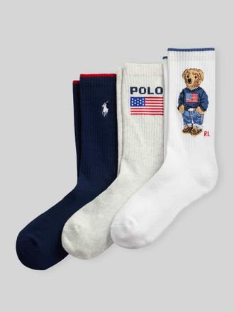 Polo Ralph Lauren Socken aus Baumwoll-Mix mit Logo-Stitching im 3er-Pack in Marine, Gr&ouml;&szlig;e 36-42