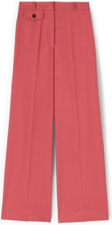 Motivi Fluid Palazzo Broek met Persvouw - Dames - Wijde Broeken - Rood - 2XL - Polyester - Broeken