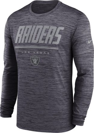 Nike Las Vegas Raiders Sideline Team Issue Velocity Nike Mens Dri-FIT NFL Long-Sleeve T-Shirt in Black | 02EQ00A8D-CH4