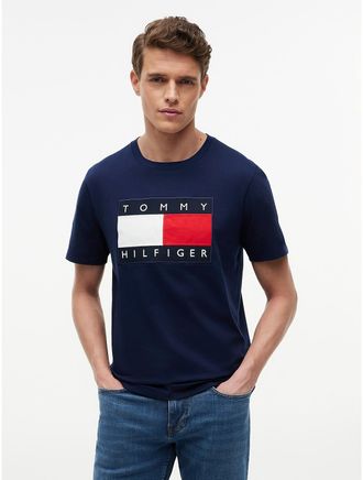 Tommy Hilfiger Mens Big Flag Logo T-Shirt - Navy - XXL