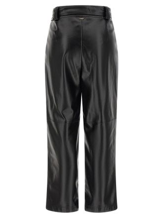 Twin-Set Leather-Effect Coated Trousers - Black