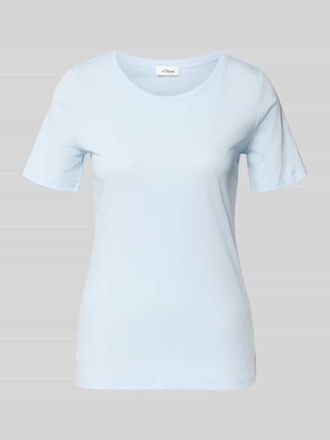 s.Oliver Red Label Regular Fit T-Shirt aus reinem Baumwoll-Interlockjersey in Hellblau, Gr&ouml;&szlig;e 34