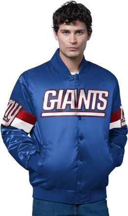 Starter Mens Starter Royal New York Giants Triple Option Satin Varsity Full-Snap Jacket at Nordstrom, Size Xxx-Large