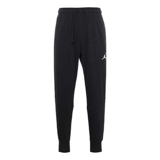 Air Jordan Mens Air Jordan Solid Color Logo Printing Lacing Bundle Feet Casual Sports Pants/Trousers/Joggers Autumn Black DQ7333-010