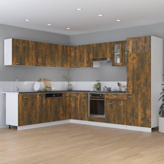 Berkfield Home Kitchen Cabinet Smoked Oak 75, 5x75, 5x80, 5 cm Engineered Wood in Brown