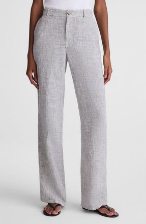 Madewell The Zoe Relaxed Straight Pants in Black White Mini Stripe at Nordstrom, Size 00