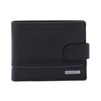 Laura Biagiotti Leren Portemonnee - Heren - Accessoires - Zwart - Maat: ONE Size Leer