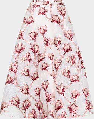 Milly Noella Floral Midi Skirt