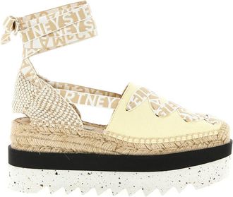 Stella McCartney Yellow Logo Espadrille Wedges