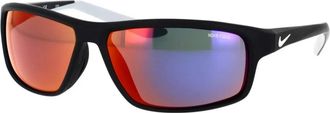 Nike Rechthoekige zonnebril rode spiegelglazen - unisex - Zonnebrillen - Zwart - 62 MM - Accessoires