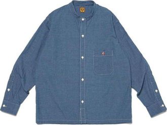 Human Made Stand Collar Chambray 1 Long Sleeve Shirt Blue HM26SH006