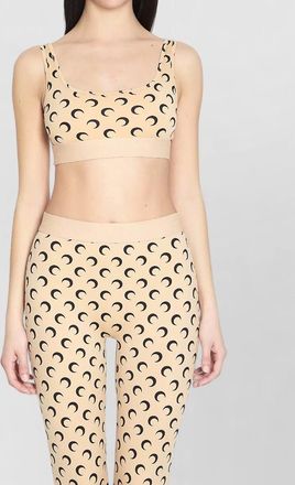 Marine Serre moon print scoop neck sport bra top