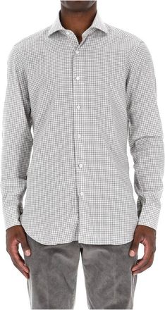 Barba Witte Katoenen Vichy Shirt Cult Lijn - Heren - Casual Overhemden - Wit - 3XL - Katoen - Overhemden