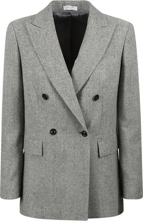 Boglioli Grijze Wollen Kasjmier Jas - Dames - Blazers - Grijs - M - Wol - Jassen