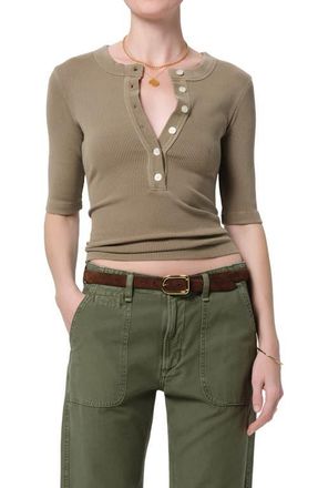Citizens Of Humanity Nali Rib Henley in Dark Khaki Reserve at Nordstrom, Size X-Small